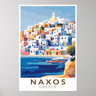 Poster Naxos Grèce Illustration Voyage Art Vintage