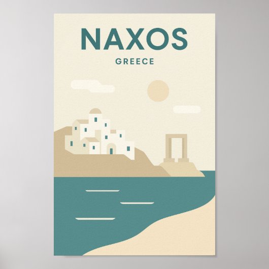Poster Naxos Grèce minimaliste (Devant)