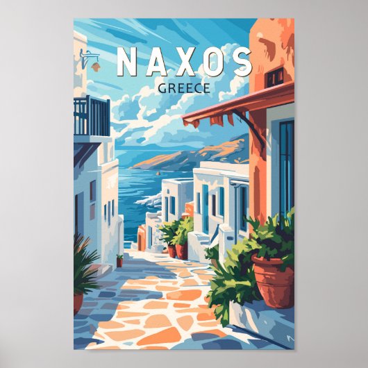 Poster Naxos Grèce Travel Art Vintage (Devant)