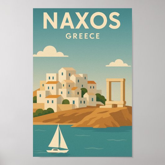 Poster Naxos Grèce Vibrant minimaliste (Devant)