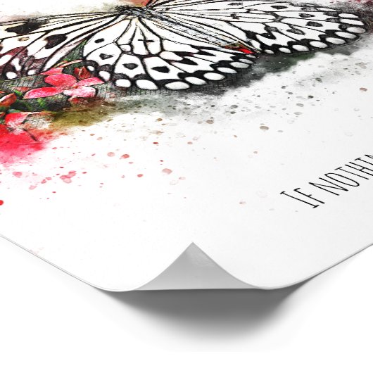 Poster N'ayez pas peur de changer de citation papillon (Coin)