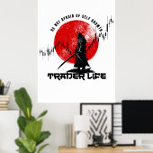 Poster N'ayez pas peur | Motivation de Trader | Samouraï (Bureau à domicile)