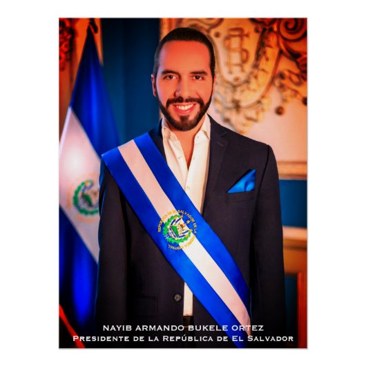 Poster Nayib Bukele, Président du Salvador (Devant)