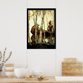 Poster NC Wyeth Peinture historique canot indien #2 (Cuisine)