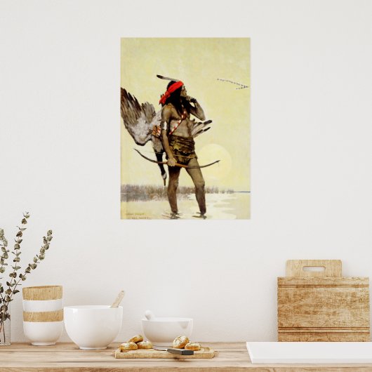 Poster NC Wyeth Peinture historique Chasse autochtone ind (Cuisine)