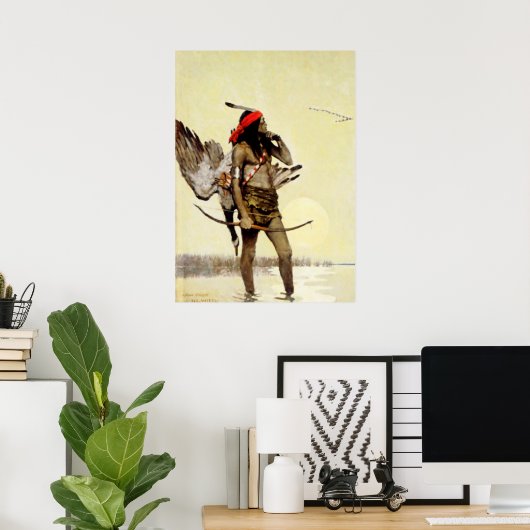 Poster NC Wyeth Peinture historique Chasse autochtone ind (Bureau à domicile)