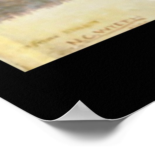 Poster NC Wyeth Peinture historique Chasse autochtone ind (Coin)