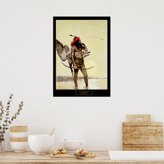 Poster NC Wyeth Peinture historique Chasse autochtone ind (Cuisine)