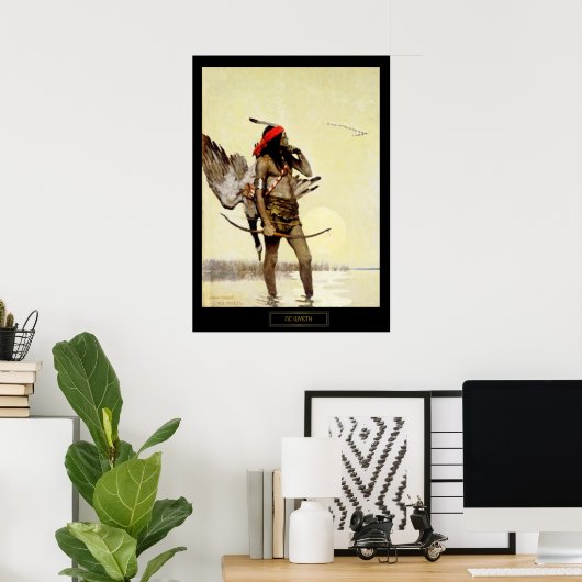 Poster NC Wyeth Peinture historique Chasse autochtone ind (Bureau à domicile)