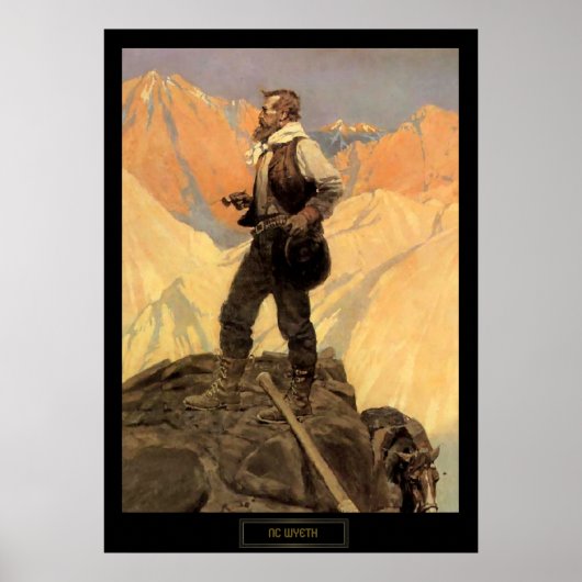 Poster NC Wyeth Peinture historique "Le Prospecteur" (Devant)