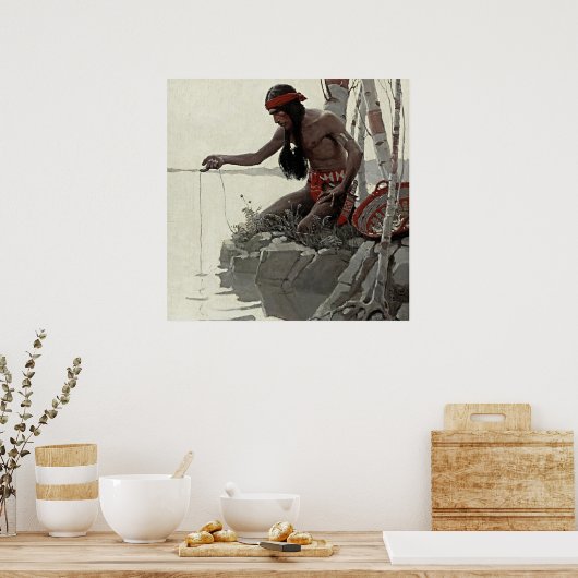 Poster NC Wyeth Peinture occidentale "Pêche" (Cuisine)