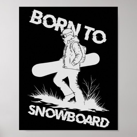 Poster Né À Snowboard (Devant)