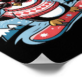 Poster Né À Snowboard Shirt Cool Penguin Snowboard (Coin)