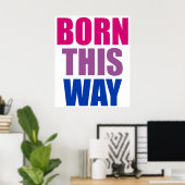 Poster Né ainsi Bisexual Bi Pride LGBTQ (Bureau à domicile)