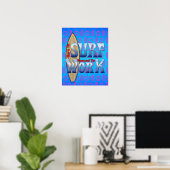 Poster Né Au Surf Contraint À Travailler (Bureau à domicile)