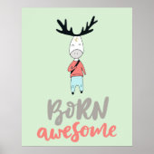 Poster Né Awesome moderne Cartoon Deer (Devant)