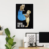 Poster Ne bois pas, papa propagande anti-alcoolisme sovié (Bureau à domicile)