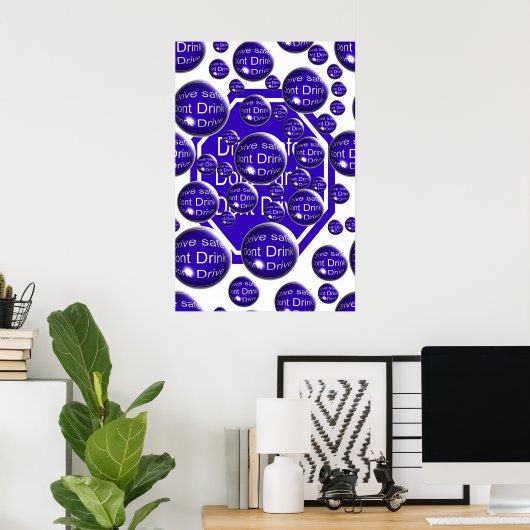 Poster Ne Buvez Pas Et Ne Conduisez Pas En Bleu (Bureau à domicile)