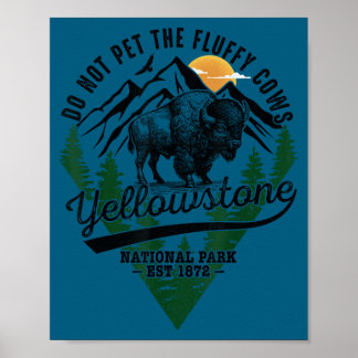 Poster Ne Caressez Pas Les Vaches Douces De Yellowstone