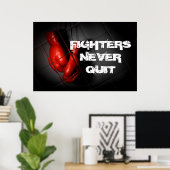 Poster Ne Cessez Jamais Les Gants De Boxe Rouge Inspirati (Bureau à domicile)