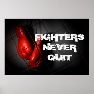 Poster Ne Cessez Jamais Les Gants De Boxe Rouge Inspirati