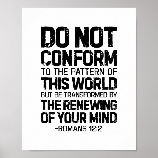 Poster Ne Conforme Pas Au Motif, Romains 12:2 (Devant)