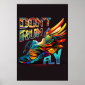 Poster Ne cours pas, Fly | Neon Running shoe (Devant)