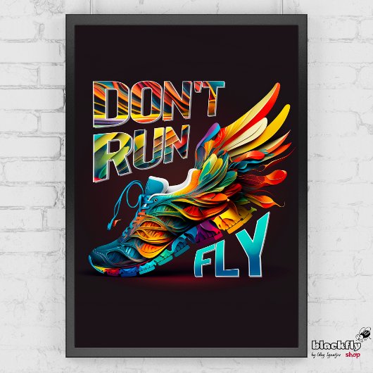 Poster Ne cours pas, Fly | Neon Running shoe
