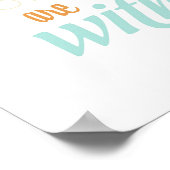 Poster ne craignez aucun mal - orange et bleu marine (Coin)