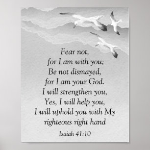 Poster Ne crains pas, Écriture Ésaïe Je suis avec toi Ésa