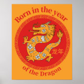 Poster Né dans l'année du Dragon - Zodiaque chinois (Devant)