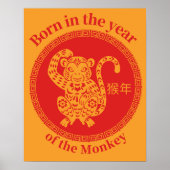 Poster Né dans l'année du singe - Zodiaque chinois (Devant)