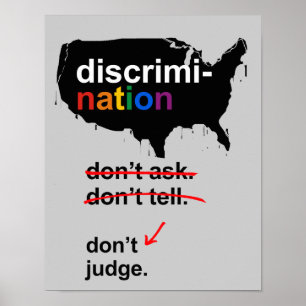 Poster Ne demandez pas. Ne le dites pas. Ne jugez pas