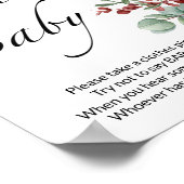 Poster Ne dis pas baby shower À feuillage persistant bébé (Coin)