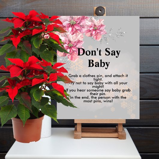 Poster Ne dis pas bébé Un petit poinsettia rose flocon