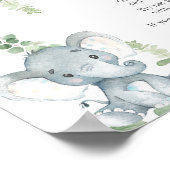 Poster Ne dis pas signe bébé, bleu éléphant ballons garço (Coin)