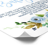 Poster Ne dites pas Baby blue signe floral (Coin)