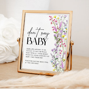 Poster Ne dites pas Baby Boho Fleur sauvage Baby shower f