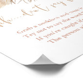 Poster Ne dites pas baby shower jeu pampas herbe boho (Coin)