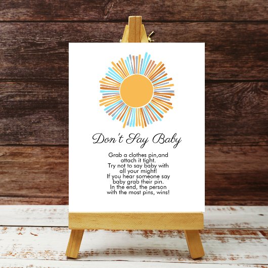 Poster Ne dites pas bébé Boho Sun Retro Voici Le Soleil