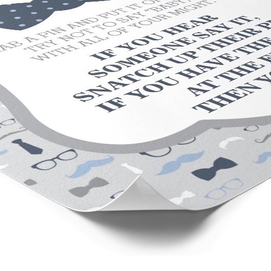 Poster Ne dites pas Bébé Signal, Cravate de la Bow, Bleu  (Coin)