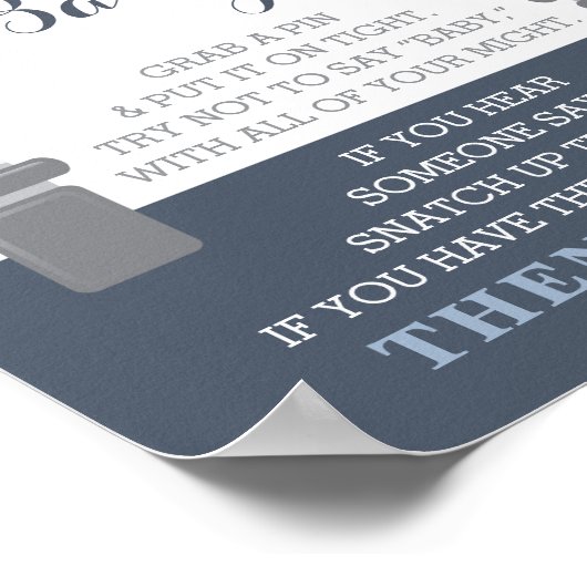 Poster Ne dites pas Bébé Signal, Cravate de la Bow, Bleu  (Coin)