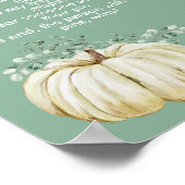 Poster Ne dites pas bébé tomber blanc citrouille verdure (Coin)