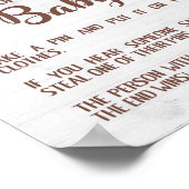 Poster NE DITES PAS BÉBÉ Tournesol JEU Douche SIGNE PIN (Coin)