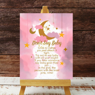 Poster Ne dites pas bébé Twinkle Twinkle Little Star Pink