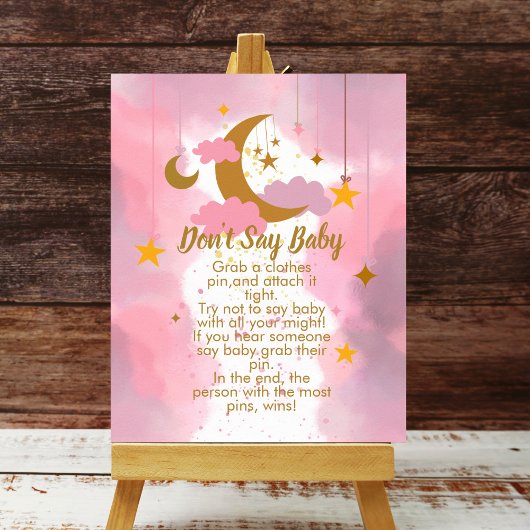 Poster Ne dites pas bébé Twinkle Twinkle Little Star Pink