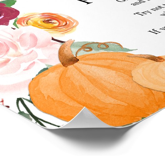 Poster Ne dites pas citrouille jeu de baby shower d'autom (Coin)