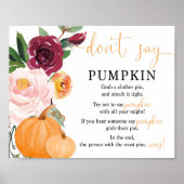 Poster Ne dites pas citrouille jeu de baby shower d'autom (Devant)