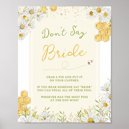 Poster Ne dites pas jeu de mariage abeille abeille mariée (Devant)