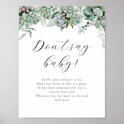 Poster Ne dites pas le signe du jeu de bébé (Devant)